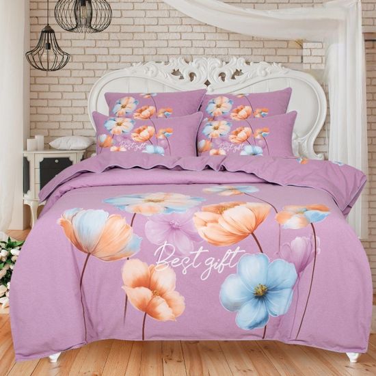 Двуспальный с европростынёй комплект постельного белья Анетта велюр (фуле)