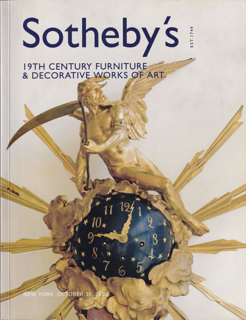 Каталог аукциона Sotheby's, Нью-Йорк, Мебель и декоративно-прикладного искусства XIX века от 30 октября 2003 года