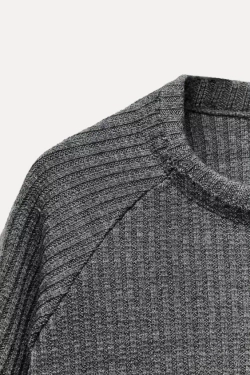 ZARA МЯГКИЙ СВИТЕР, СЕРЫЙ