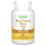 Super Nutrition, красный ферментированный рис, 600 мг, 120 растительных капсул