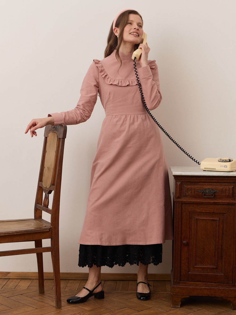 Платье с вшитой манишкой