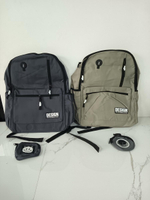 Рюкзак молодежный "Smile" 43,5*30,14см, чёрный, с кошельком