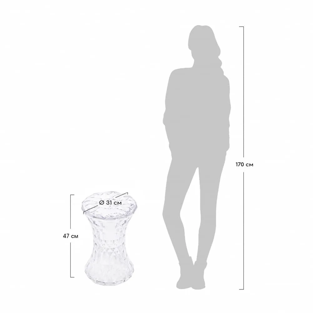 Стул-пуф Stone прозрачный