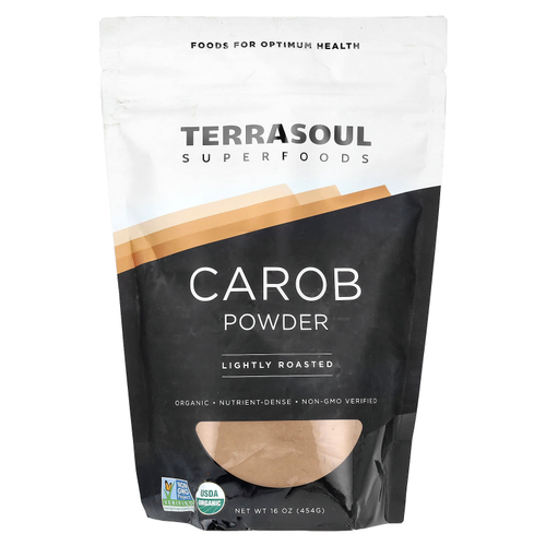 Terrasoul Superfoods, порошок из рожкового дерева, слегка обжаренный, 454 г (16 унций)