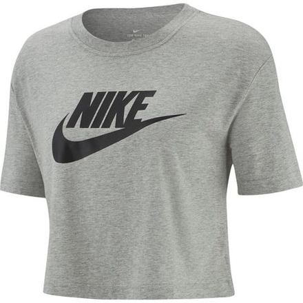 Женская теннисная футболка Nike Sportswear Essential Crop Icon W - dark grey heather/black