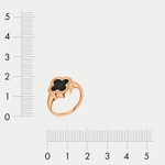 Кольцо для женщин из розового золота 585 пробы с ониксом (арт. к4458V79)