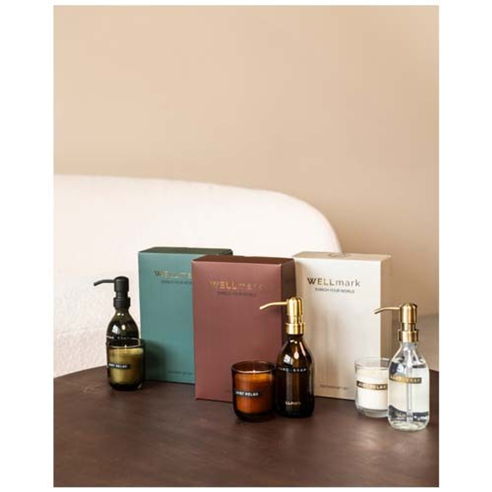 Wellmark Discovery набор с дозатором мыла для рук объемом 250 мл и ароматизированной свечой 150 г