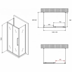Душевой уголок Abber Schwarzer Diamant 140x50 AG30140H-S50-S50 стекло прозрачное/профиль хром