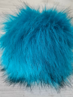 Помпон из искусственного меха, цвет: Синий с черными кончиками