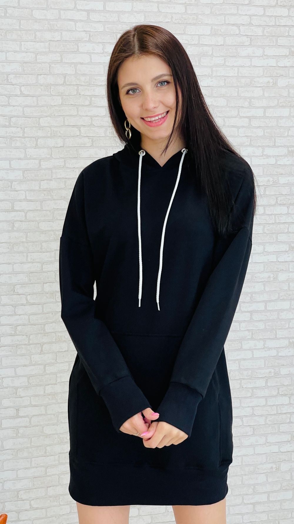 Толстовка-туника МС-1017 (чёрный)