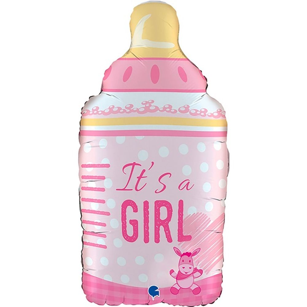 Шар Фигура IT&#39;S A GIRL Бутылка розовая
