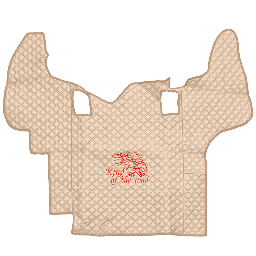 Ковры SCANIA 5 серии Р (автомат) (экокожа, бежевый, бежевый кант, красная вышивка)