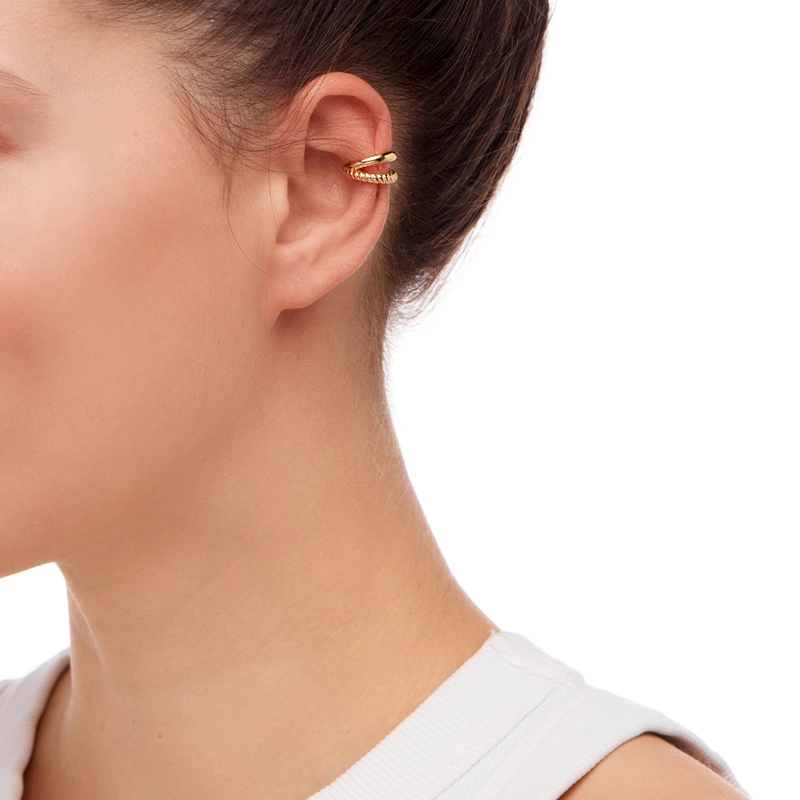 Кафф Двойной Жгут – Золото