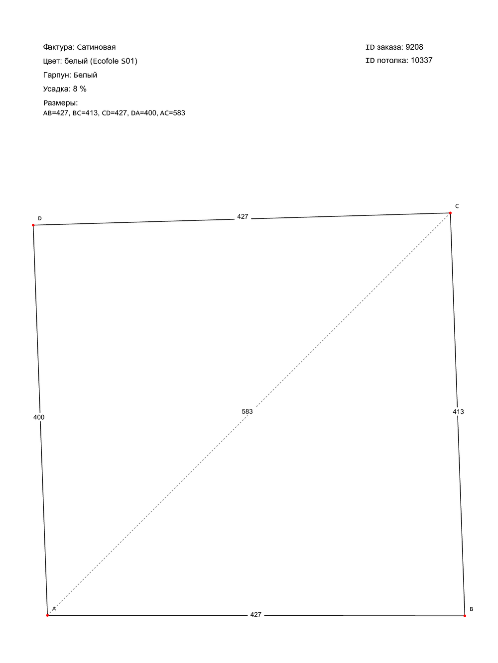 Натяжные потолки: 11.3 м2, 11.2 м2, 17.4 м2
