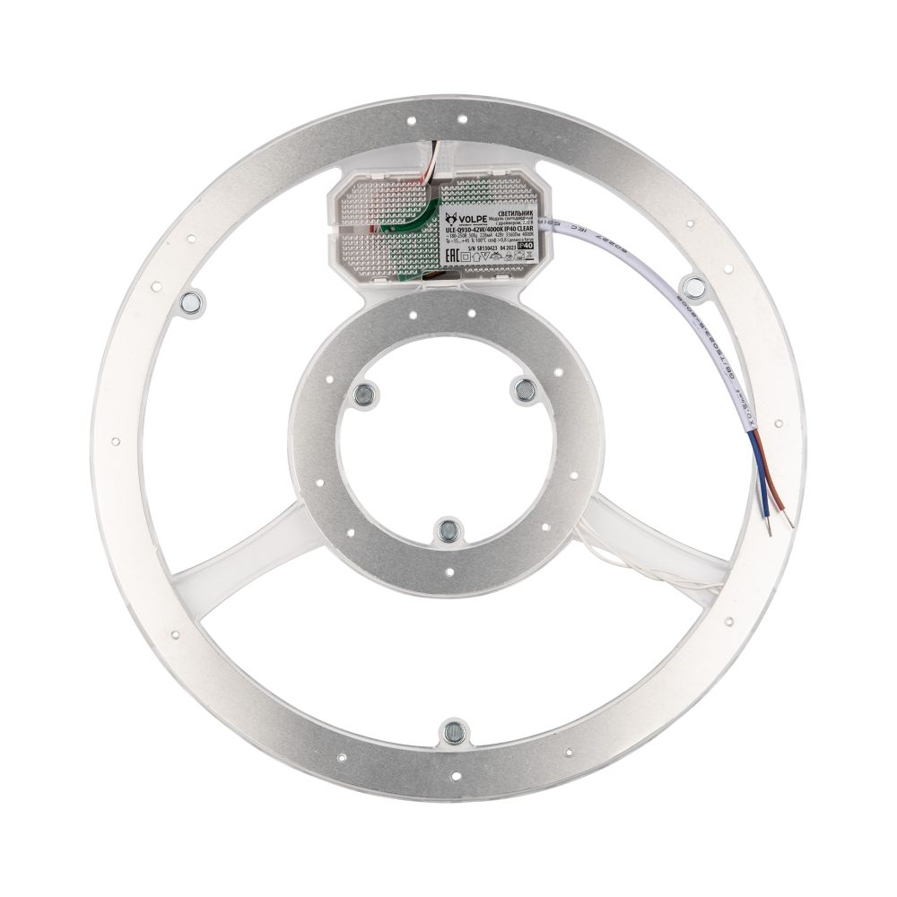 ULE-Q930-42W-4000K IP40 CLEAR Светильник-модуль светодиодный с драйвером. 220В. диаметр 265мм. Белый свет 4000K. Угол 180градусов. TM Volpe