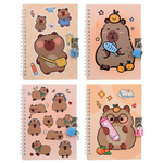 Блокнот детский Basir на замке, формат А6, серия "Капибара", яркая обложка с рисунком, 48 листов, размер 18*13 см