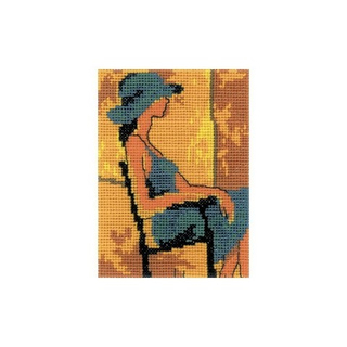 "Девушка в синем"-EH340 вышивка