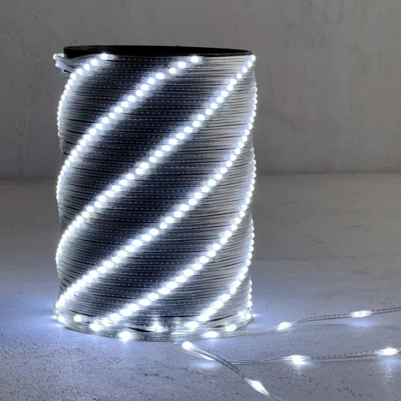Гирлянда роса Про 20 м., холодный белый 24В, 400 LED, провод прозрачный ПВХ, IP65, (RosaPro400-10-1W)