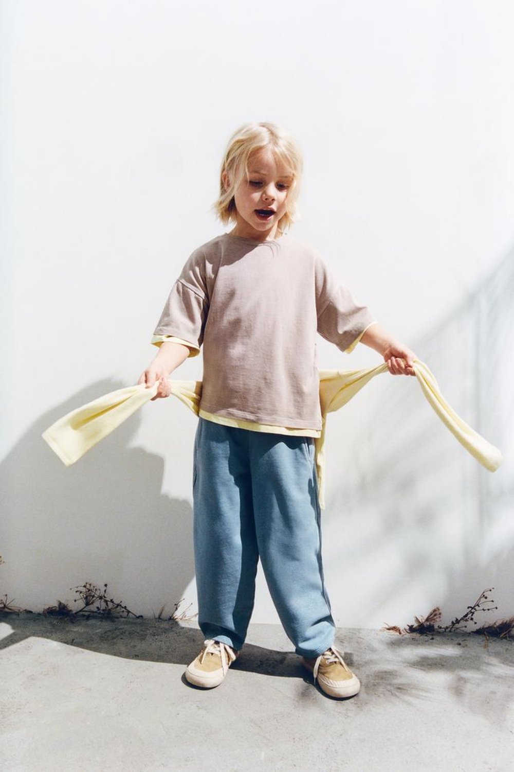 ZARA БАЗОВЫЕ СПОРТИВНЫЕ БРЮКИ ИЗ ФЛИСА, СИНИЙ