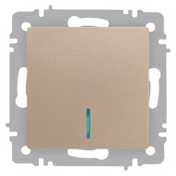Выключатель Intro Accent 6-102-04 с подсветкой, 10А-250В, IP20, СУ, AL/CU, шампань | Intro