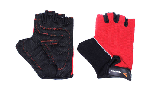 Перчатки TRIX муж., XL, коротк. пальцы, лайкра, искусств. замша, велюр, антискольз., с петелькой, красно-черн.
