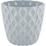 Горшок для цветов пластиковый 1,4л d-14,5см «Wave» с дренажной сеткой и съемным поддоном, утренний туман