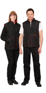 Жилет удлиненный (на подкладке флис красный) черный