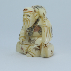 Эксклюзивная нэцкэ Дзюродзин сидящий с мешком риса