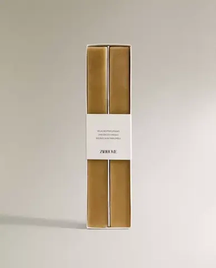 ZARA HOME НАБОР ДЕКОРАТИВНЫХ КВАДРАТНЫЙ СВЕЧЕЙ ( 2 ШТ.), ЗЕЛЕНЫЙ