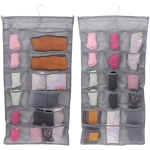 Органайзер двухсторонний подвесной для хранения вещей с крючком «ИДЕЯДОМА», цвет серый, 30 карманов, 75*39см