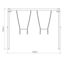 Деревянные качели с двумя трапециями