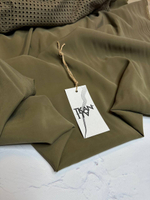 Плательно-костюмная однотонная купро с нейлоном (Armani, 85%купро/15%нейлон, Оливковый, 143)