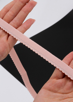 Резинка отделочная пудра ажурная ширина 12 мм с учетом фестона