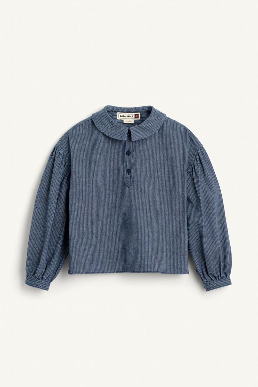 ZARA РУБАШКА С ВОРОТНИКОМ-ЛОДОЧКА, ТЕМНО-СИНИЙ