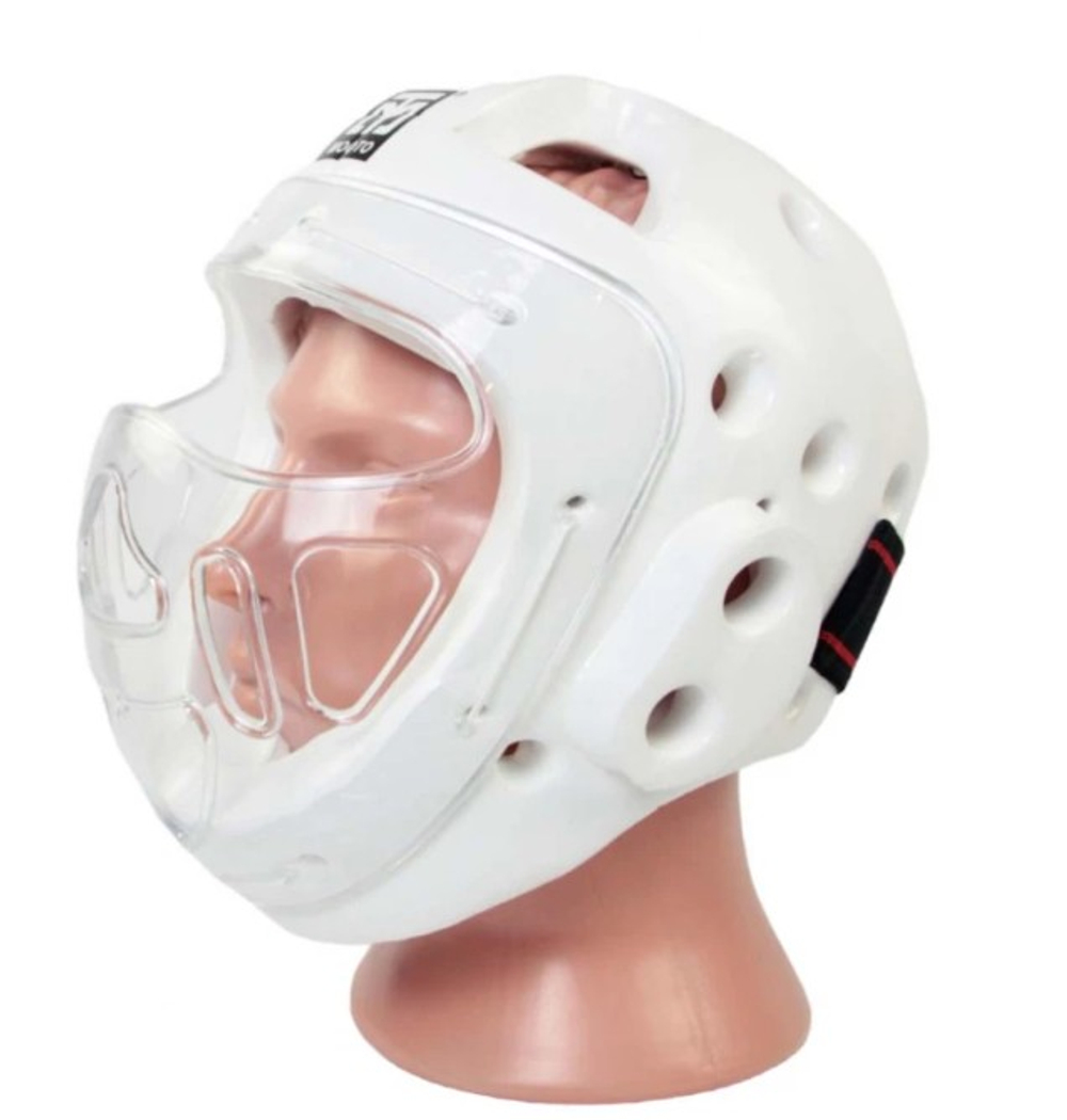 Шлем для тхэквондо MOOTO (с пластиковым забралом), белый