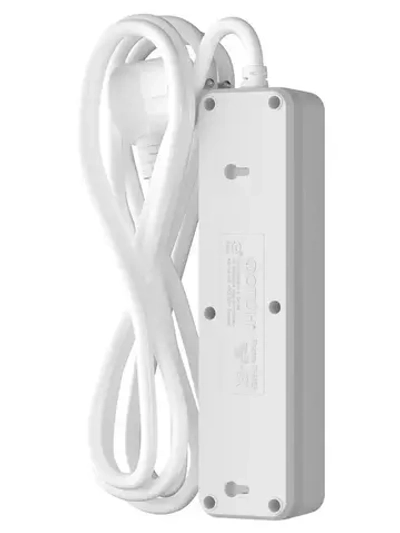 Удлинитель сетевой для розетки ФОТОН 16А 5 метров 3 розетки с выключателем с заземлением белый, ГОСТ