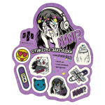 Стикеры-закладки пластик. цвет: голубой, жёлтый, сиреневый "Манга" (Феникс+)