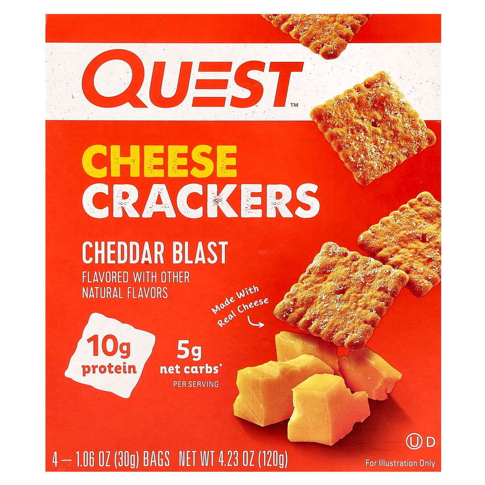 Quest Nutrition, Сырные крекеры, чеддер, 4 пакетика по 30 г (1,06 унции)