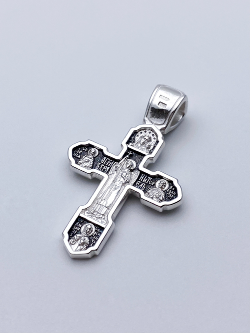 Крест из серебра/Частичное чернение/Петербургские святые