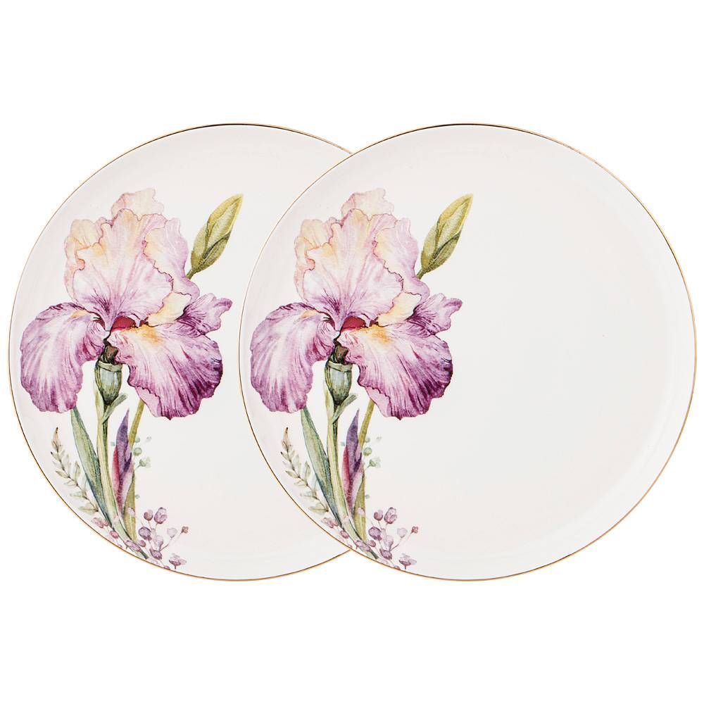 НАБОР ТАРЕЛОК ЗАКУСОЧНЫХ LEFARD "IRISES" 2 ШТ. 20,5 СМ (КОР=24НАБ.)
