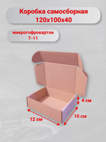 Самосборная коробка 120х100х40 мм. (микрогофрокартон)