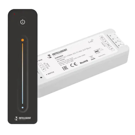 INTELLIGENT ARLIGHT Диммер SMART-SET-PWM-102-72-MIX-SUF Black (12-24V, 2x5A, ПДУ LINE, 2.4G) (IARL, IP20 Пластик, 5 лет) 036186