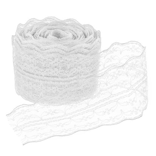 Лента Широкое Кружево, Белый 4,5 см К