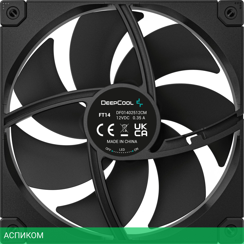 Вентилятор для корпуса DeepCool FT14 черный (R-FT14-BKWPN1-G)