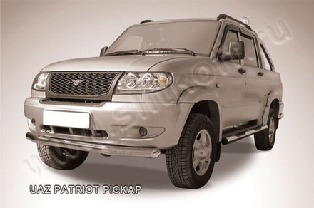 Защита переднего бампера (нержавейка) Uaz Pickup (2008-2014) d76