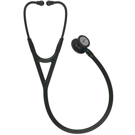 Стетоскоп Littmann Cardiology IV, черный, черная матовая акустическая головка, голубой ствол (6201)