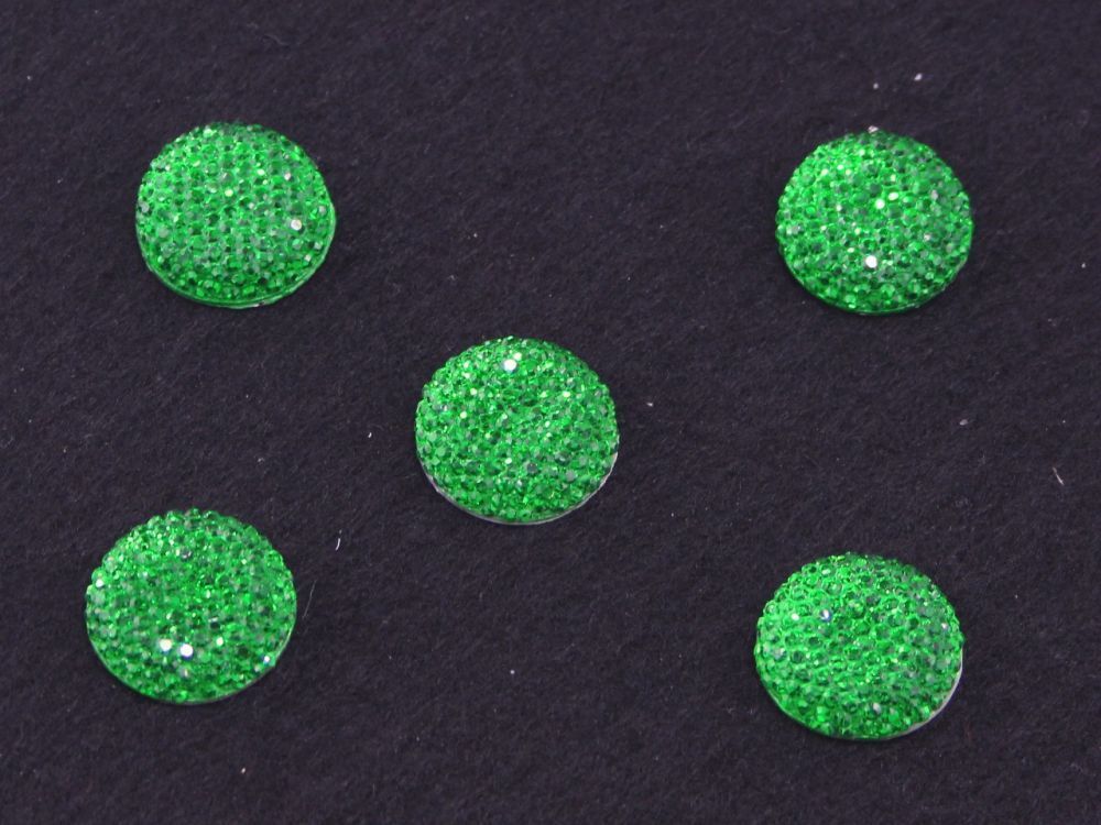 Кабошон круглый, акрил, блестящий, 18 мм, цвет №26 зеленый (1уп=100шт)