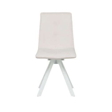 Стул Leset Умбра 360 (поворотный механизм) Опора Белая, велюр Молочный (51)