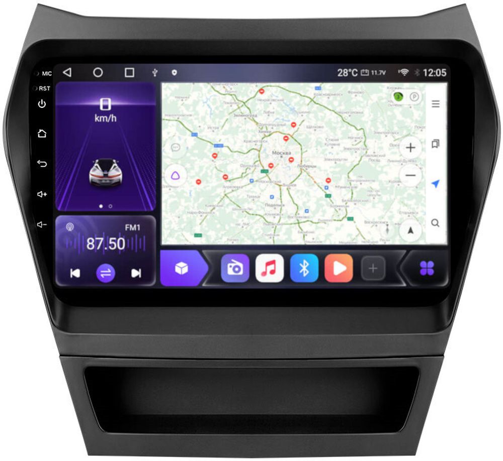 Магнитола для Hyundai Santa Fe 2012-2018 - Carmedia OL-9703 IPS, Android 10, 8 ядер (TS18), 4G SIM-слот