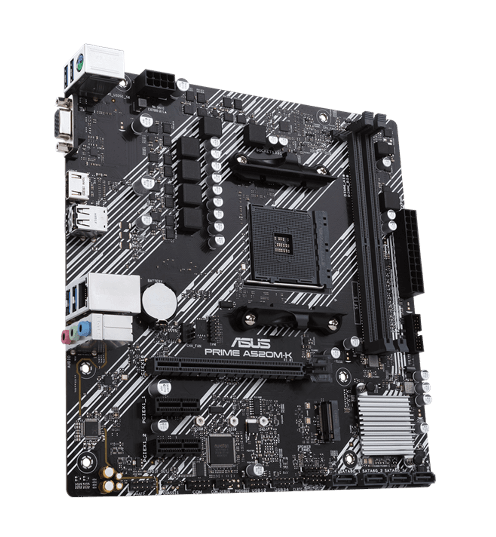 Материнская плата ASUS PRIME A520M-K AMD A520 AM4 2xDDR4 4xSATA3 RAID M.2 D-Sub HDMI mATX